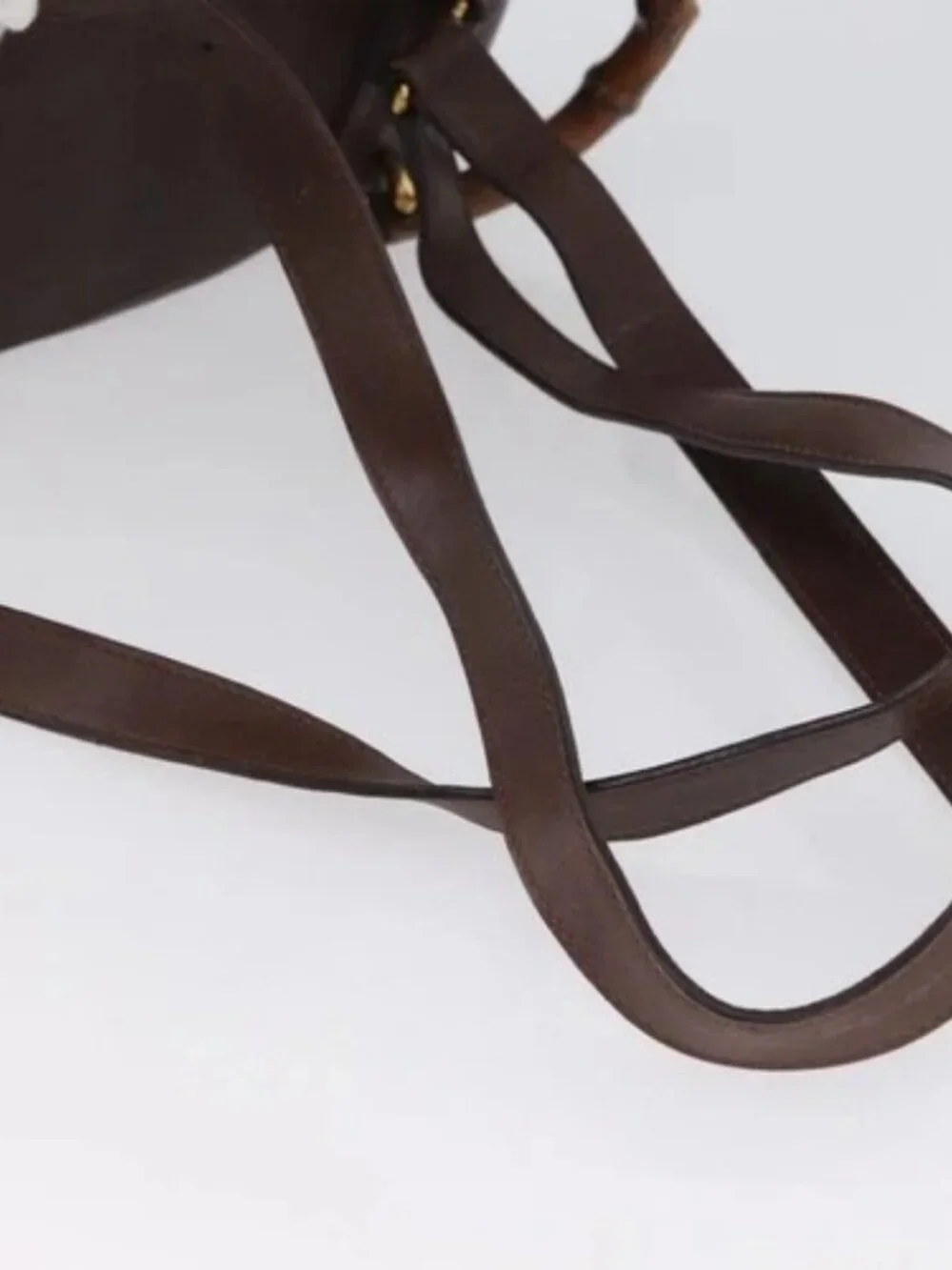 GUCCI Bamboo Backpack Leather Brown Gold 003 2058 0030 Auth BA11134 - Picture 7 of 16